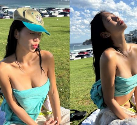 10㎏ 뺀 소유, 해외 휴양지서 뽐