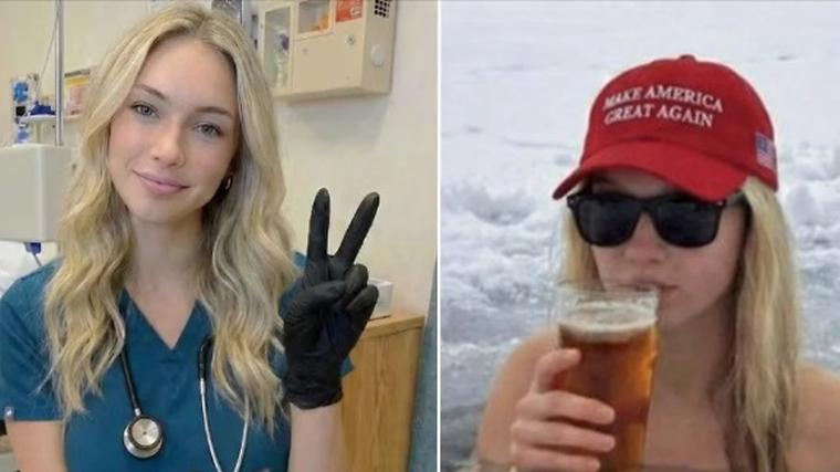 비키니 '금발 미녀'가 "