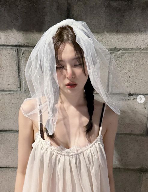 레드벨벳 슬기, 아슬아슬 슬립룩…베일 속 은근한 노출