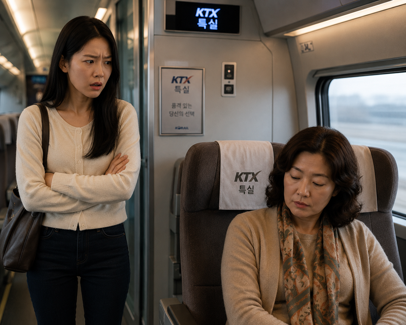 입석 끊은 중년 여성, KTX 특실