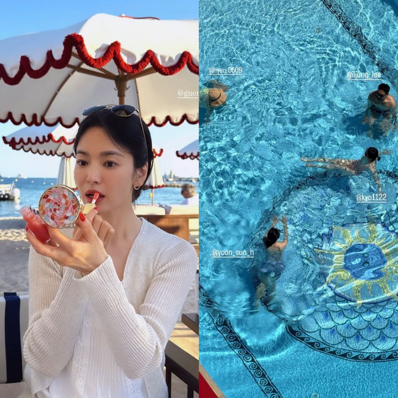 비키니 입은 송혜교 수영장 휴식…휴양지 분위기 물씬