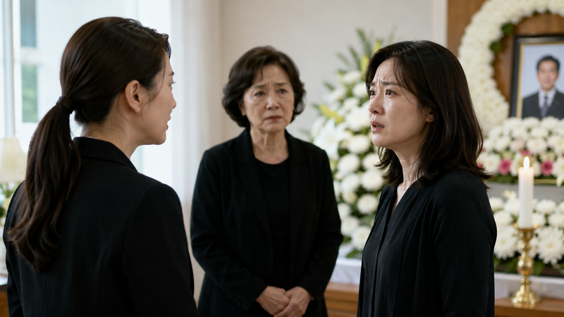 남편 장례식장에 나타난 전처, 요구