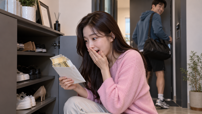 신발장에서 남편 비상금 발견한 아내
