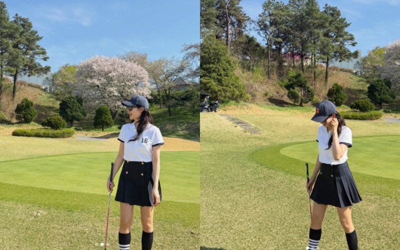 45세 성유리, 골프웨어 입고 뽐낸
