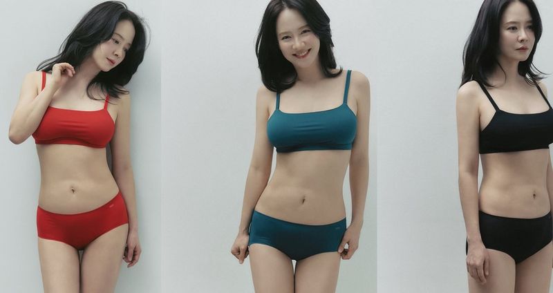 45세 맞아? 송지효, 속옷 화보서 뽐낸 몸매